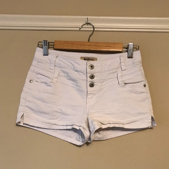 Blue Spice Pants - White 3 button summer shorts